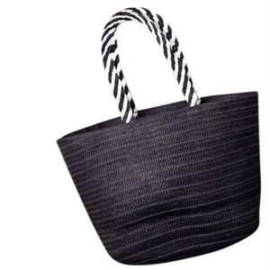 Rachel Zoe for Box of Style Black Straw Tote
